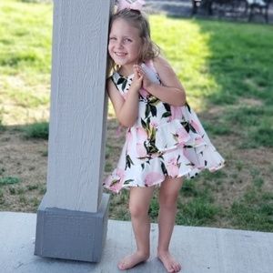 Cotton Girls Pink Fruit Sundress